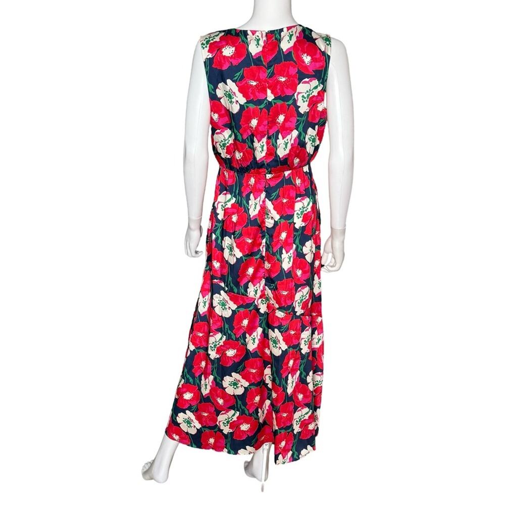 Sam Edelman Women's Poppy Floral V-Neck Chiffon A-Line Dress Coral Multi NWT - Picture 5 of 9